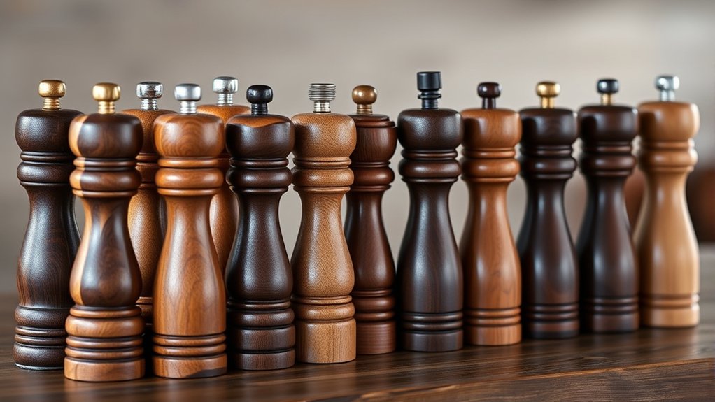 top wooden pepper mills